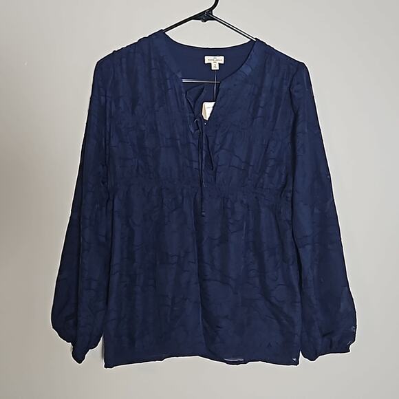 NWT Mason & Belle Romantic Navy Boho Blouse Sz Small - Picture 3 of 12